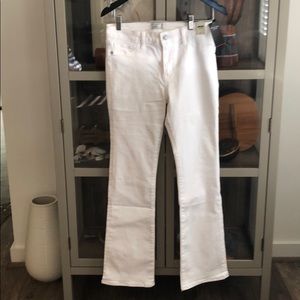 Abercrombie and finch white skinny boot cut jean